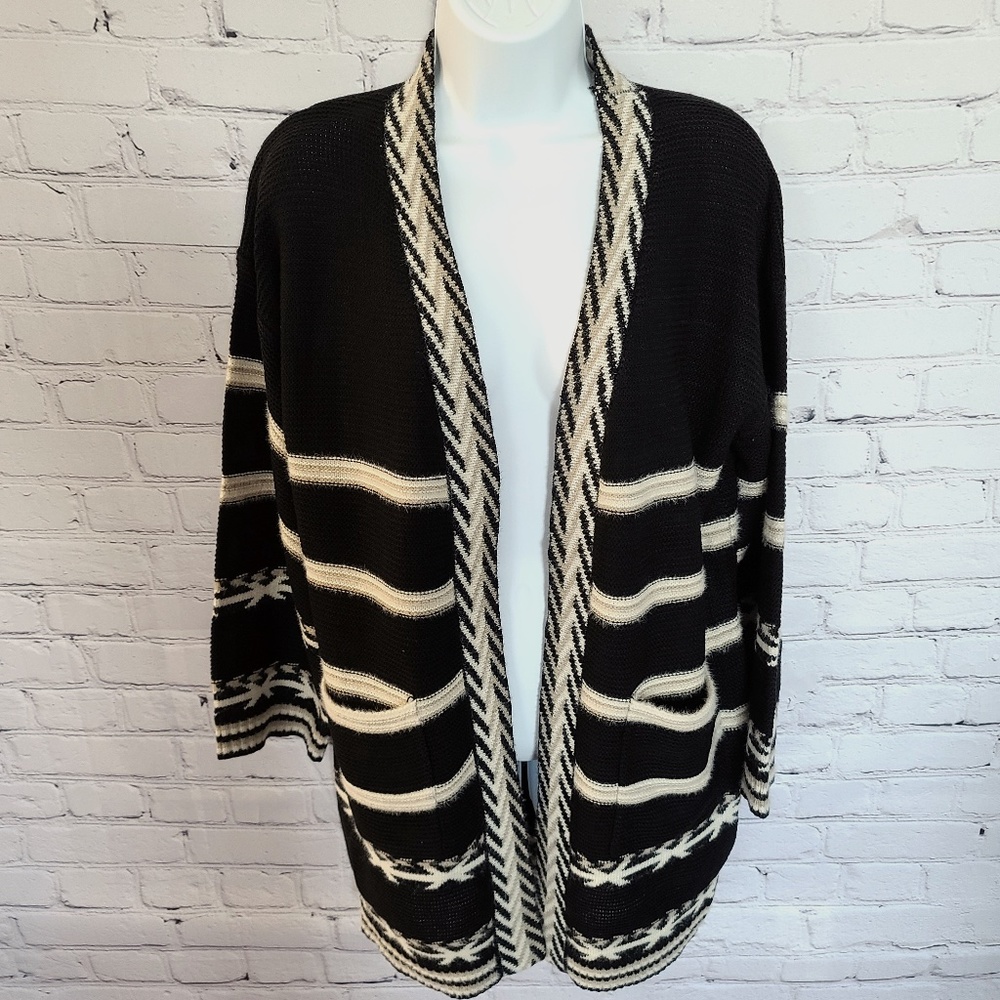 NEW Aztec Striped Open Front Cardigan Size S